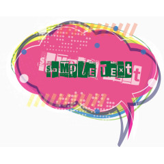 矢量粉色云朵主题框