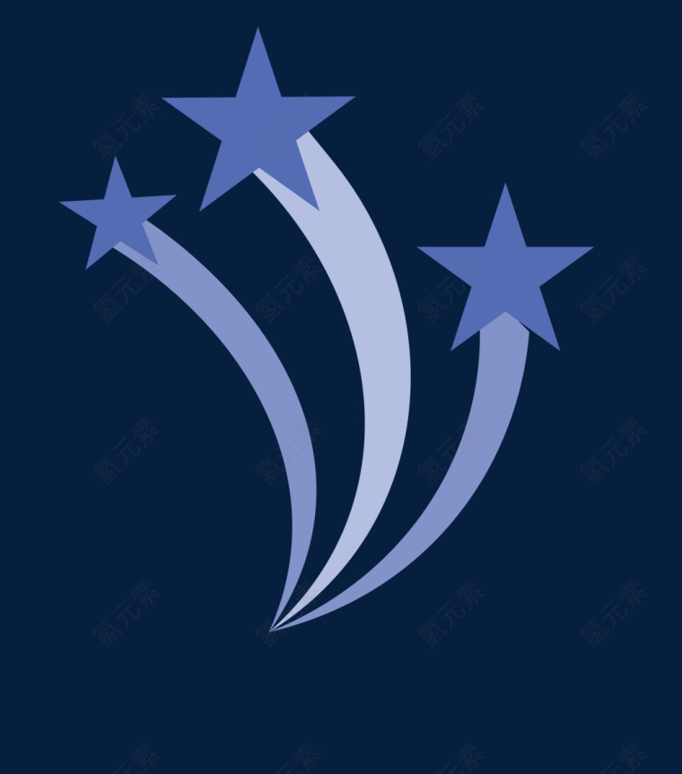 卡通蓝色立体星星