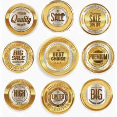 金色促销标签矢量素材