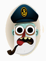 卡通画海盗船长