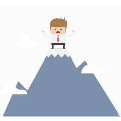 矢量站在高峰的人