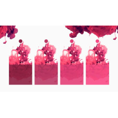 红色创意烟雾ppt模板