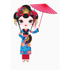 手绘日本小姑娘