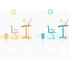 办公室一角图标矢量图