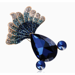 精致闪钻鱼水晶胸针胸花