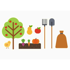 植树节的铲子布袋