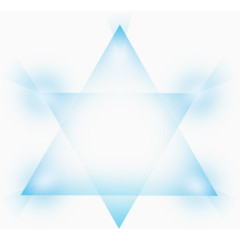 蓝色半透明五角星科技素材