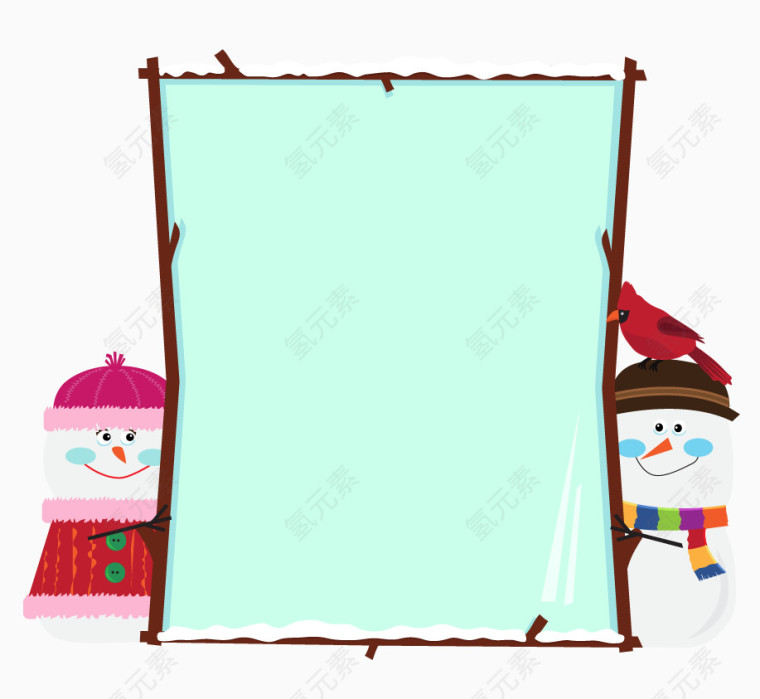 矢量可爱雪人