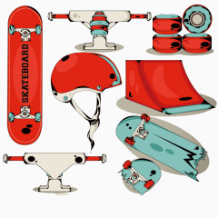 精美滑板元素设计矢量素材