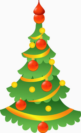 卡通圣诞树圣诞球
