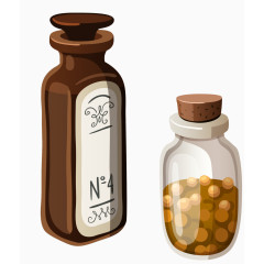 棕色矢量复古瓶子