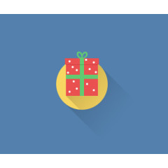 圣诞礼物装饰图标平面风