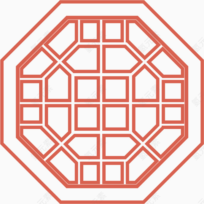 角花底纹花型对称平面图形