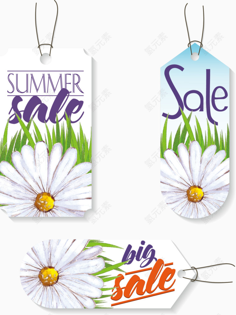 矢量促销标签优雅花朵