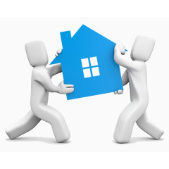 两个小人搬房子