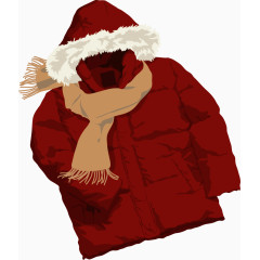 矢量手绘冬季羽绒服