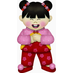 可爱的卡通人物给您拜年了