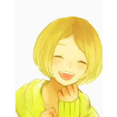 黄色头发大笑的女生