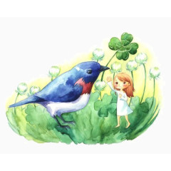 拇指姑娘童话人物卡通漫画