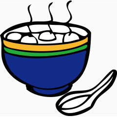 卡通矢量一碗热汤圆