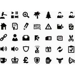 纯黑商务类PPT图标素材