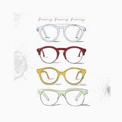 矢量眼镜框绿色