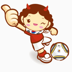 踢足球的小女孩矢量图