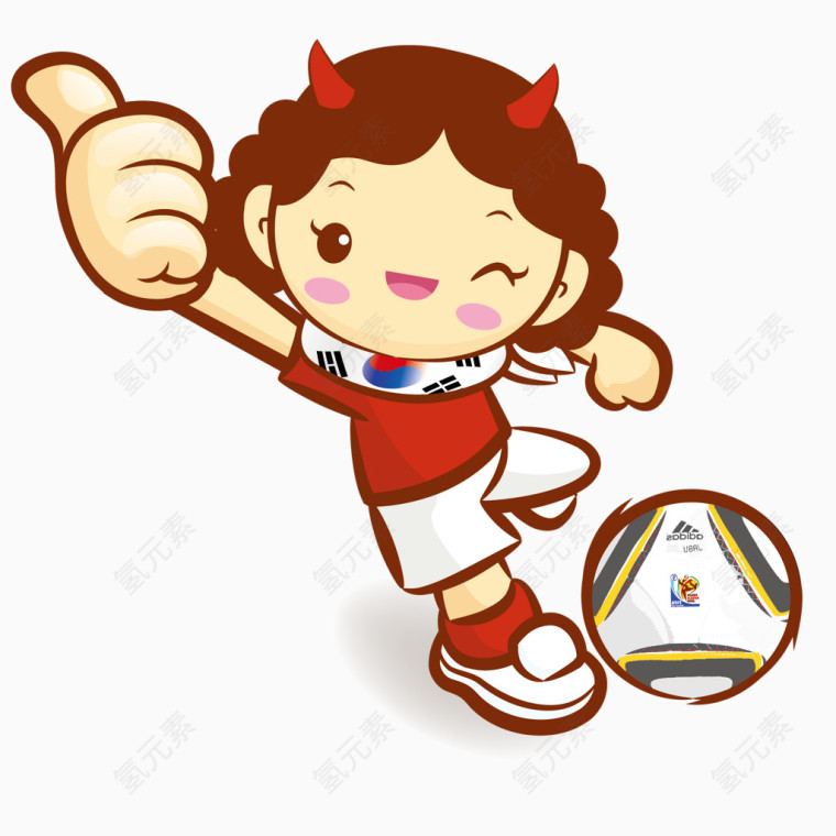 踢足球的小女孩矢量图