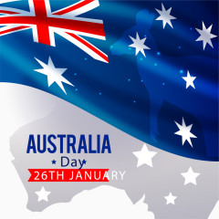 矢量飘扬的澳大利亚国旗
