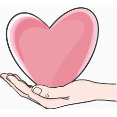 矢量手捧爱心图标