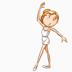 矢量卡通女孩芭蕾舞插画