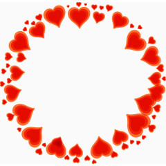 圆形红色心形图案