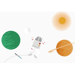 创意太空漫步的宇航员矢量素材