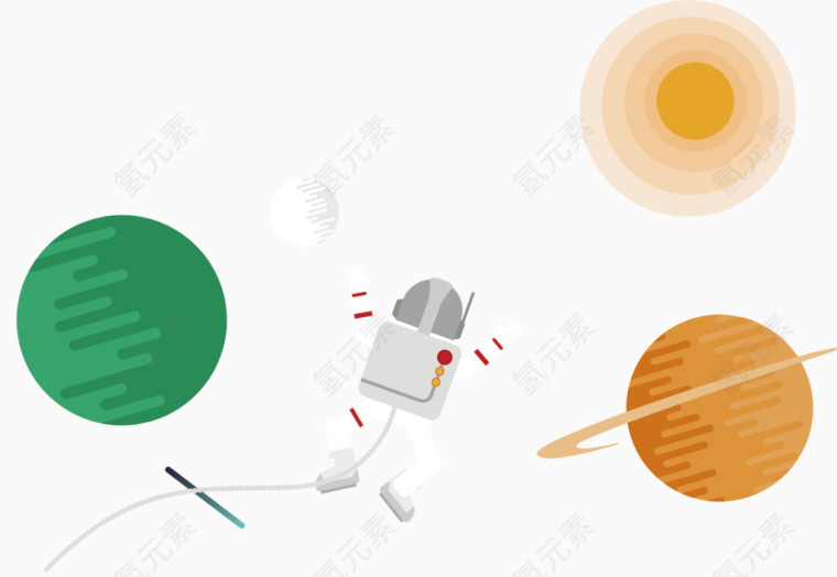 创意太空漫步的宇航员矢量素材