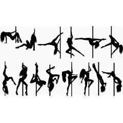 矢量钢管舞动作剪影