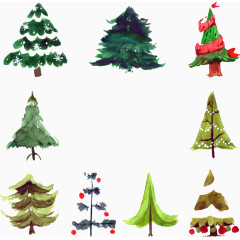 圣诞树卡通插画