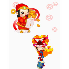 财神爷春节舞狮