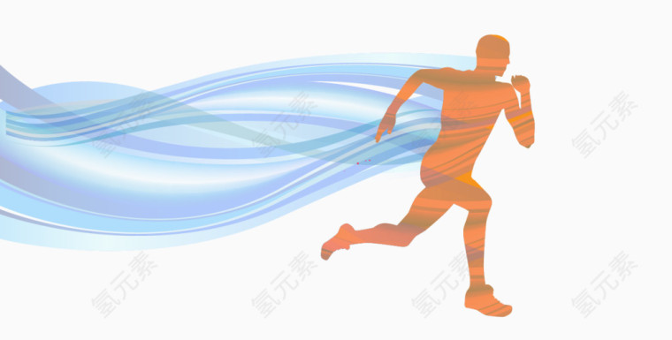 矢量飘带运动员