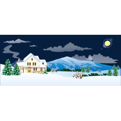 漂亮雪景冬季矢量北极雪