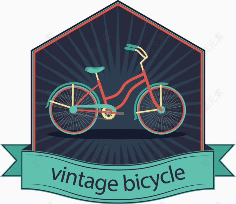 矢量蓝色自行车标志