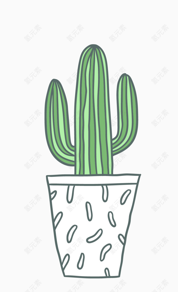 卡通手绘仙人掌