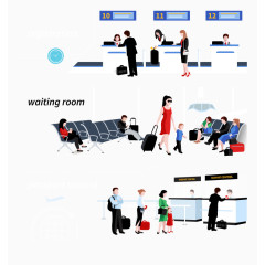 机场程序插画矢量