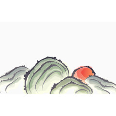 山水画山峦免扣素材