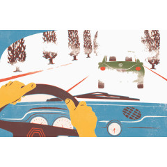 创意手绘开车图像