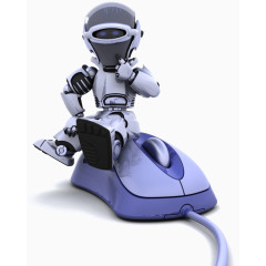 坐在鼠标上的机器人