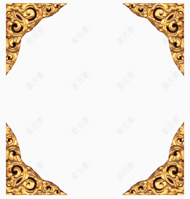金色边角装饰花纹