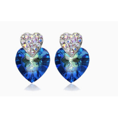 女士海洋之心耳饰品耳钉