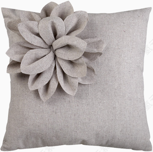 灰色花朵抱枕