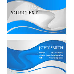 矢量蓝色曲线名片