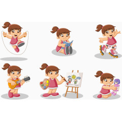 矢量小女孩日常